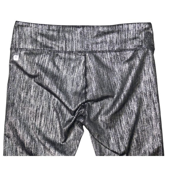 Fabletics Salar Define Mid Rise Leggings Black Icicle Print Metallic Size Medium - Picture 7 of 8